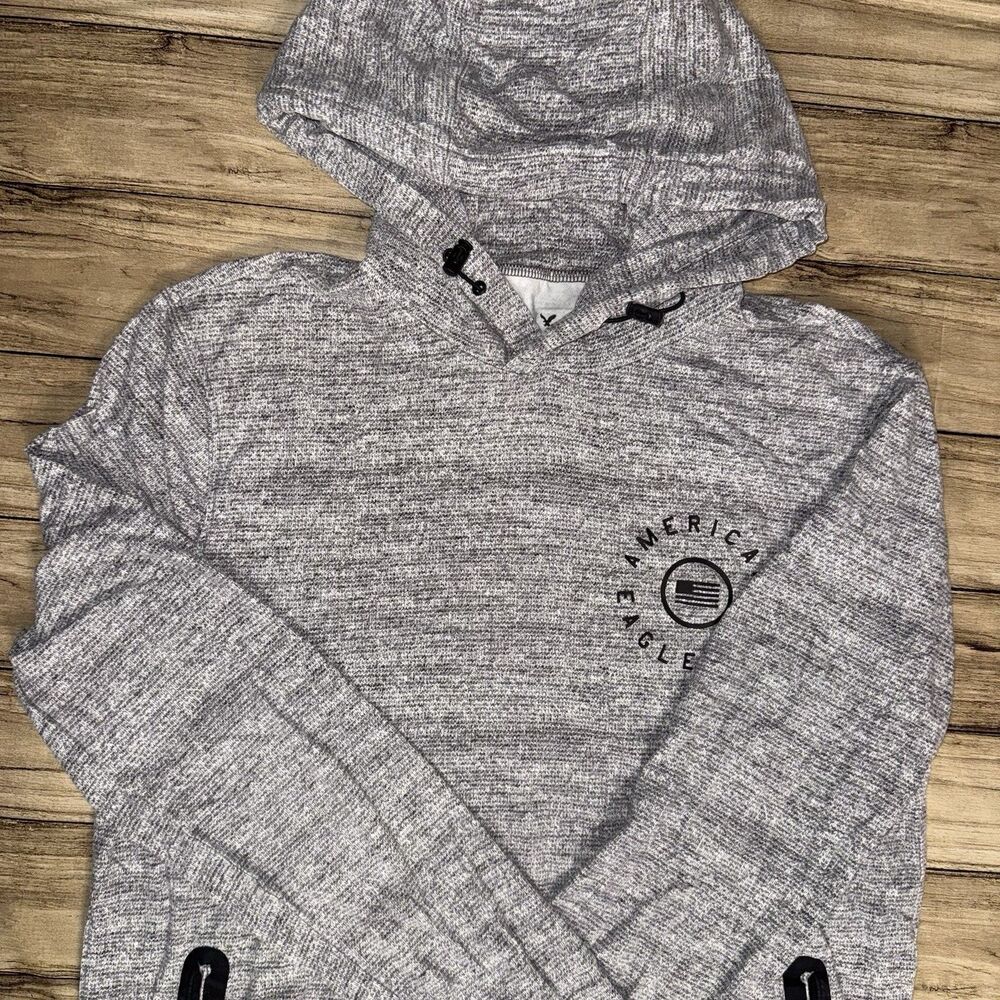 Men’s American Eagle Small Gray Hoodie Pullover Active Flex